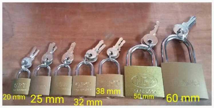 Gembok kecil kuning untuk tas / Kunci koper ukuran 25 mm