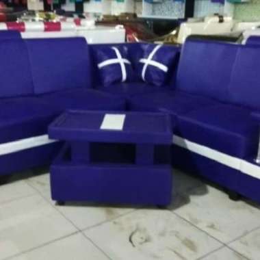 Sofa L Sudut Minimalis Champions + Meja (Promo Harga) Hijau