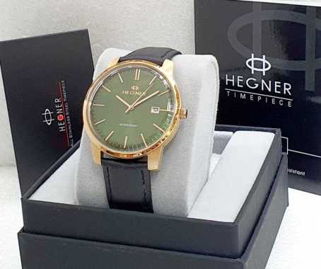 Jam Tangan Hegner Pria ORIGNAL Tanggal Aktif Strap Kulit Free Box dan Garansi H21383 Hitam 1
