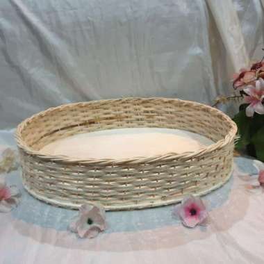 [K8XL]Keranjang rotan oval 40x32x8 kotak hantaran seserahan parcel