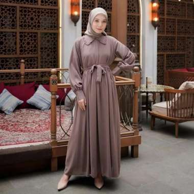 Azayla dress / dress simple terbaru / outfit lebaran / dress termurah / gamis kekinian / gamis termu