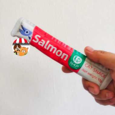 Cat Snack Creamy Treats Liquid N4P Natural For Pets 15g Cemilan Kucing Salmon 1pcs