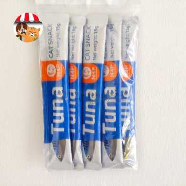 Cat Snack Creamy Treats Liquid N4P Natural For Pets 15g Cemilan Kucing Tuna 5pcs