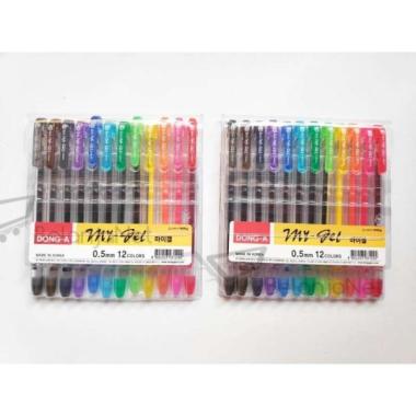 Pen Gel Dong-A P&T My Gel 0.5mm HITAM/BIRU/MERAH [1 LUSIN] Hitam