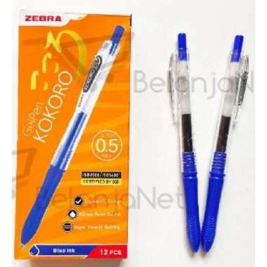 Pen Gel Kokoro Sweet Gel Zebra 0.5 mm [1 LUSIN] Biru