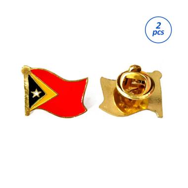 Mulyocreative Pin Bendera Timor Leste [2 pcs] Emas