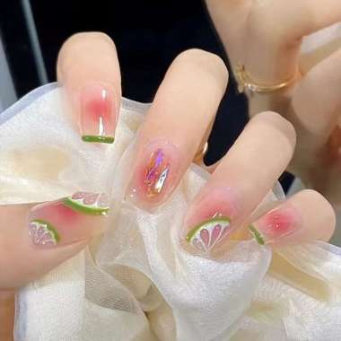 Kuku Palsu Nail Art 24pcs Set Free Lem Cair 2gr Fake Nail Art Party ART N