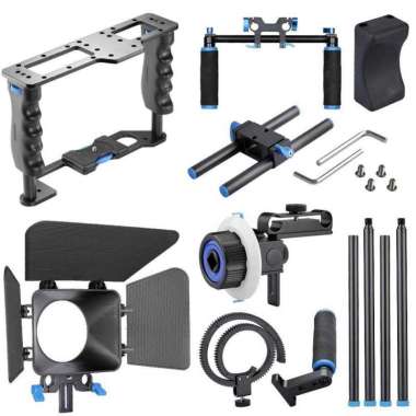Rig Kamera DSLR 5 in 1 Stabilizer+Shoulder Support+Follow Focus - D221 Hitam