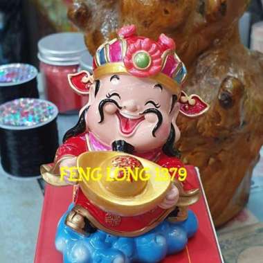 Patung Dewa Cai Shen Da Yuan Bao Fiber Mini | Patung Miniatur Cai Shen