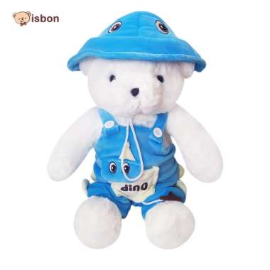 Boneka Beruang Bear Li Dino Blue With Hoodie By Istana Boneka