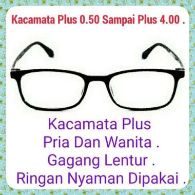 Kacamata Gaya Pria Plus Fokus Wanita Cantik Baca Kaca Mata Plus Lentur plus 2.75