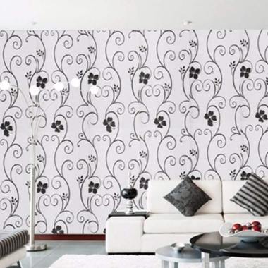 Oem Motif Ulir Wallpaper Dinding 10 M X 45 Cm Hitam Putih