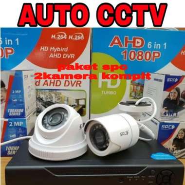 paket cctv spc 4ch 2camera lengkap tinggal pasang