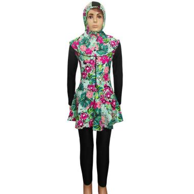 Rainy Collections Motif Bunga Premium Lycra Set Baju Renang Anak Muslim Perempuan XL Multicolour