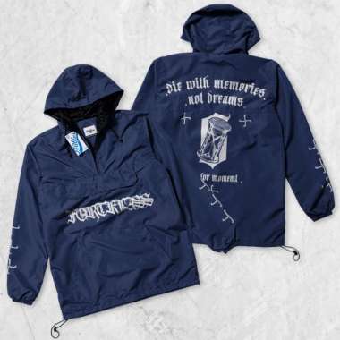 FortKlass Pullover Moment Polos Jaket Pria Jaket Parasut Unisex HITAM XL