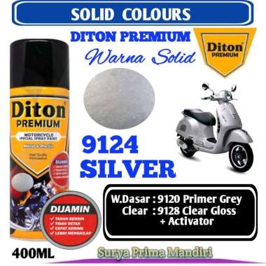 9124 SILVER DITON PREMIUM SILVER 400cc Cat Semprot Pylox Pilok Pylok / Pilok Diton / Cat Aerosol / Diton Premium / Cat Diton