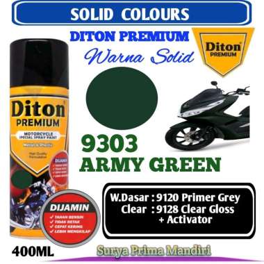 9303 ARMY GREEN DITON PREMIUM ARMY GREEN 400cc Cat Semprot Pylox Pilok Pylok / Cat Aerosol / Cat Dit