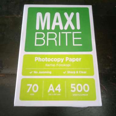 kertas HVS A4 Maxi brite 70gsm per rim isi 500 lembar