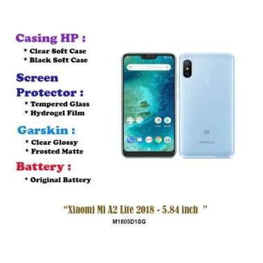 Xiaomi Mi A2 Lite 2018 - 5.84 inch - Case - Screen Protector - Battery - Dll Clear Soft case
