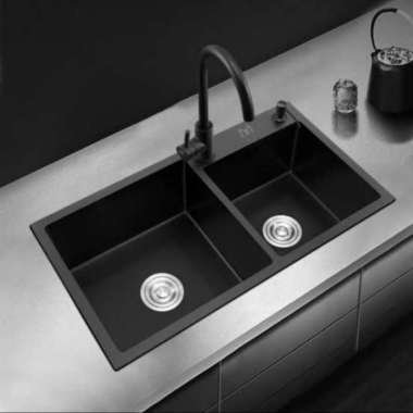 paket kitchen sink inobe 8245 hitam kran tarik