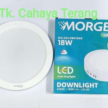 Downlight Led 18watt Tempel/OB 8 inch bulat putih Morgen 1800lm 6500K