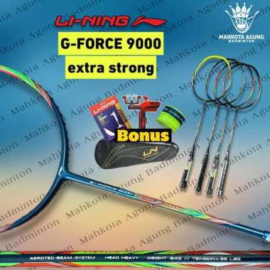 raket badminton lining g force 9000 extra strong original raket saja