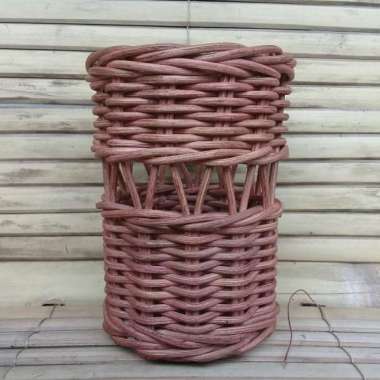 Tempat Pensil Anyaman Rotan Unik ( Rotan Asli/Natural) Multicolor