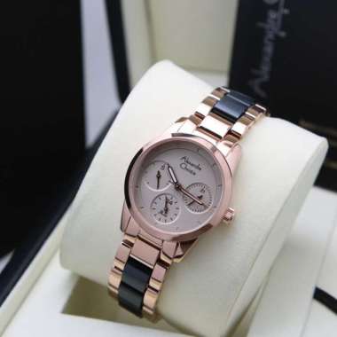 Jam Tangan Wanita Alexandre Christie AC2A27BF Passion Ceramic Combi Stainless Steel Gray Rose
