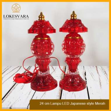 Lampu Sembahyang Altar Merah LED Japanese Style 24 cm Merah