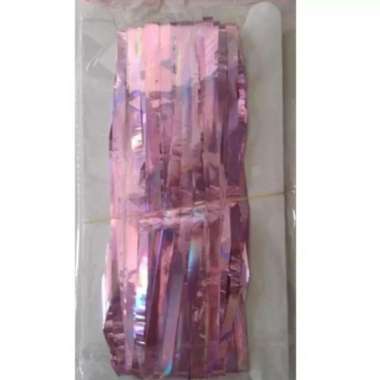 Tirai Foil Background Pesta Pink