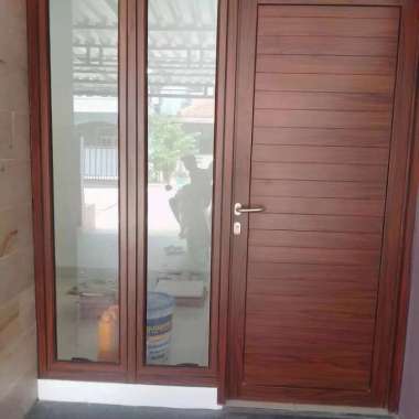 Pintu Spandrell Dan Jendela Aluminium Motif Serat Kayu