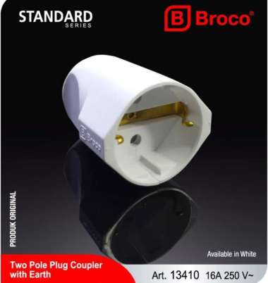 BROCO 13410 Colokan Listrik Betina Kontra Steker Arde Putih New Gee Female Coupler untuk Hidroponik