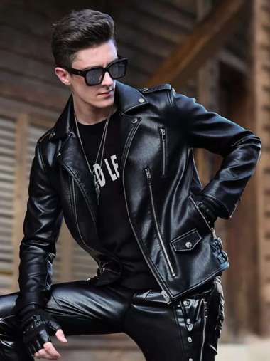 Jaket Pria Ramones Kulit Asli Kambing M