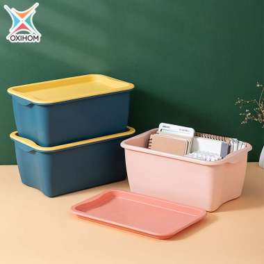 Oxihom Container Box Plastik Kontainer Storage Box Kotak Penyimpanan S8684 Biru