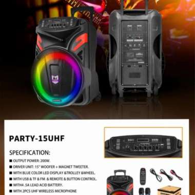 Speaker Aktif Portable Hardwell 15 Inch Bluetoot