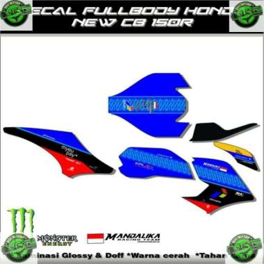 Decal dekal decal fullbody Honda cb new 150R/variasi pertamina mandalika Biru hitam