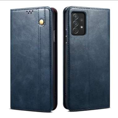 FLIP COVER SAMSUNG A53 5G FLIP COVER DOMPET KULIT ORIGINAL CASING Biru