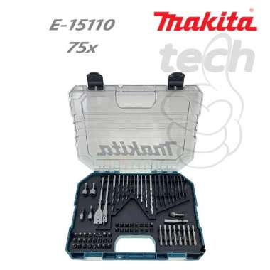 Mata Bor Tembok Beton Kayu Besi Set Makita E-15110 - 75pcs