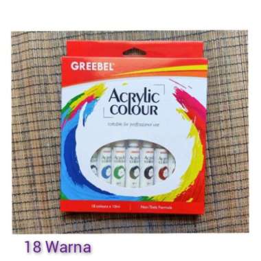 Cat Akrilik Cat Acrylic Greebel Set Cat Akrilik Pelengkap Melukis Peralatan Melukis 18 Warna