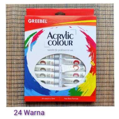 Cat Akrilik Cat Acrylic Greebel Set Cat Akrilik Pelengkap Melukis Peralatan Melukis 24 Warna