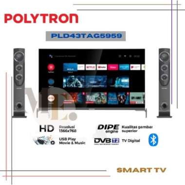 POLYTRON PLD43TAG5959 LED TV 43 inch Smart TV Tower Speaker