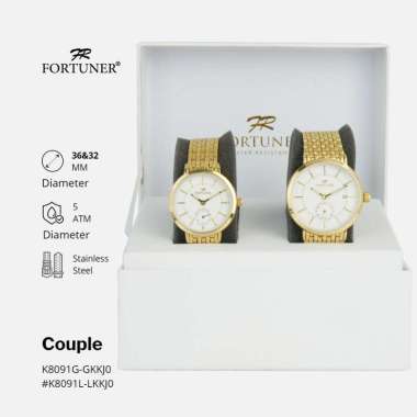 Fortuner Jam Tangan Couple Analog Chrono Rantai Tahan Air Valery