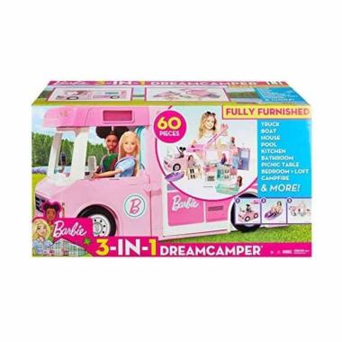 Barbie Mattel 3-in-1 New Dream Camper Vehicle Boat Rumah Mobil Boneka Barbie