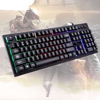 Keyboard Gaming Leopard Demgan Lampu LED Warna RGB - G20