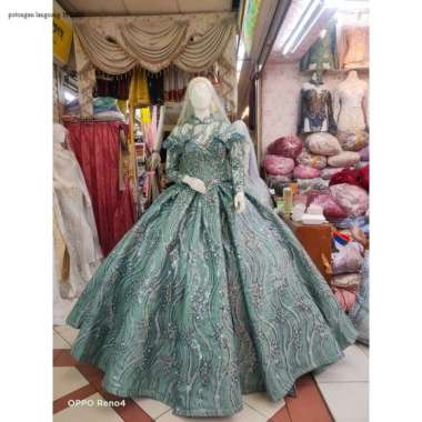 Baju pakaian gaun pengantin busana pernikahan wanita gown dress wedding dress muslim perempuan hijab