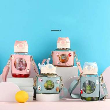 OEM SK-C711 Botol Minum Anak Sekolah Motaif Karakter 650ML Pouch Tumbler Minum Balita Anak TK Sedota