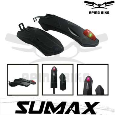 Spakbor SUMAX + Lampu Plastik Fender Sepeda Anak Fullset PVC BMX Lampu