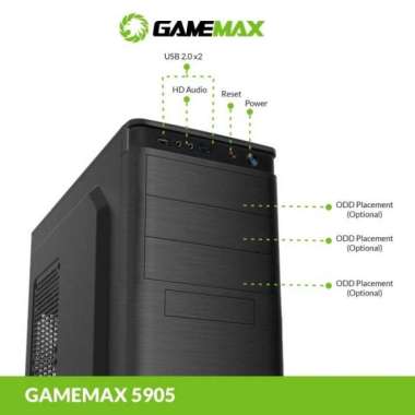 Casing Komputer Gamemax 5905 ATX include PSU 500W