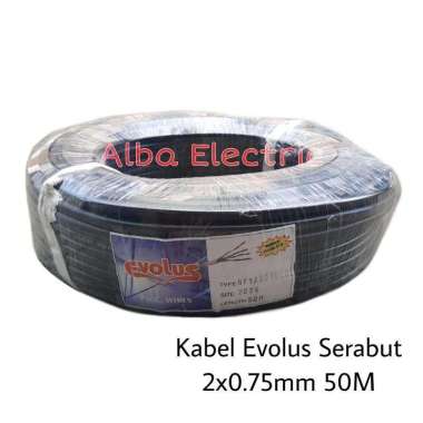 KABEL LISTRIK SERABUT 2x0.75 NYYHYO EVOLUS KABEL SERABUT HITAM PUTIH Putih