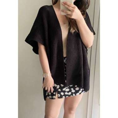 CARDIGAN Rajut Oversize CAMILLA BATWING/Outer Cardy Rajut PREMIUM Camila hitam